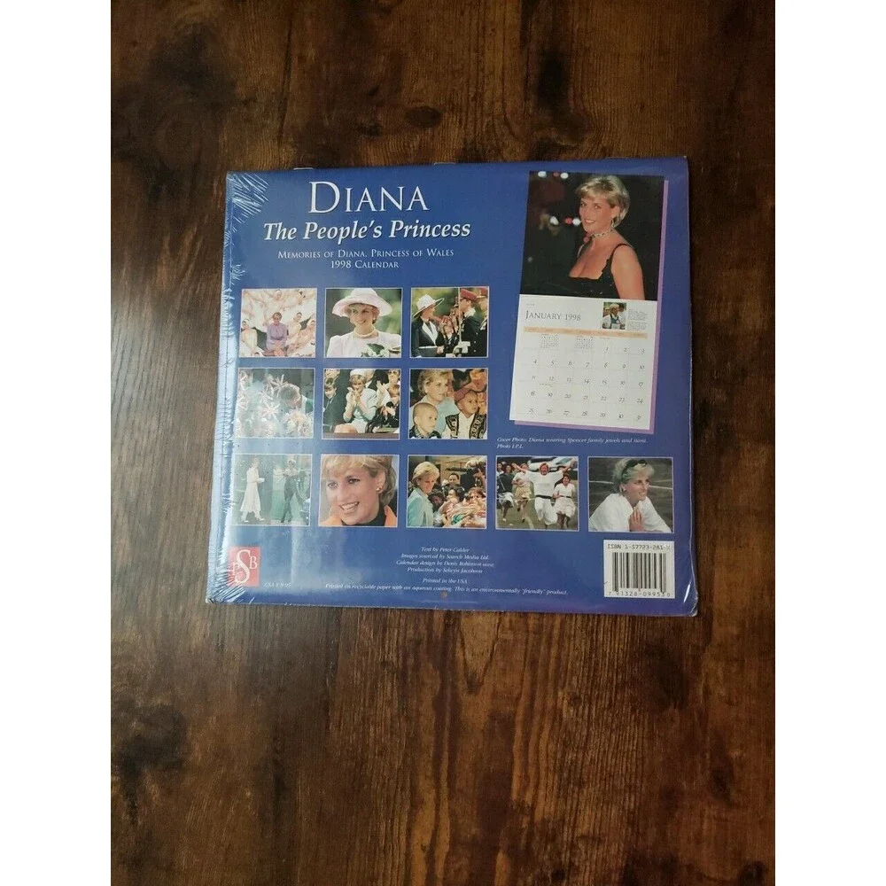 Diana The Peoples Princess 1998 Vintage Calendar NOS Sealed Princess Of Wales